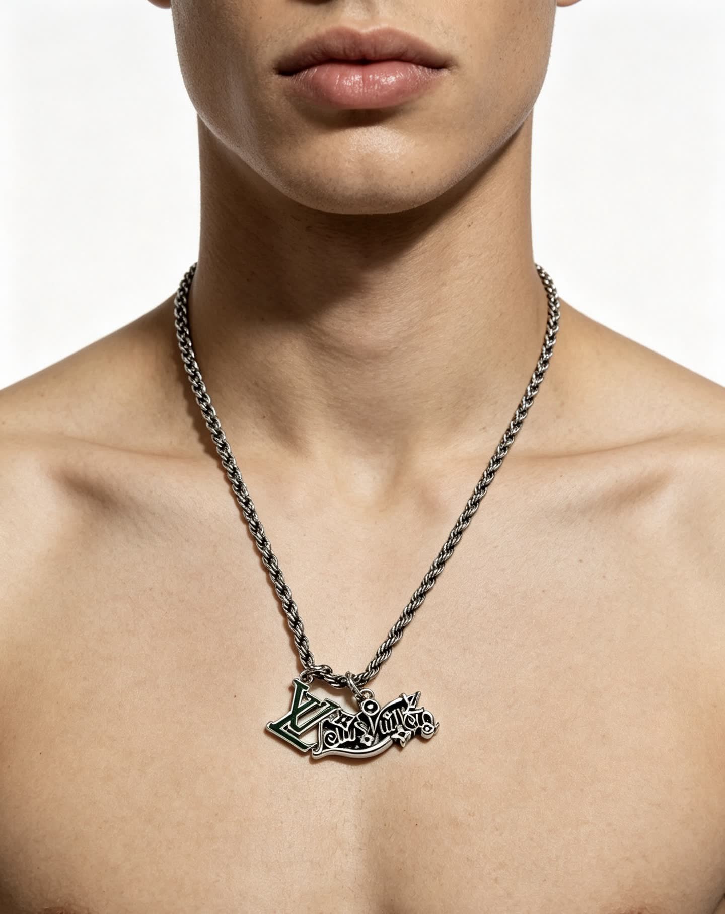 Louis Vuitton Silver Tone Chain Necklace